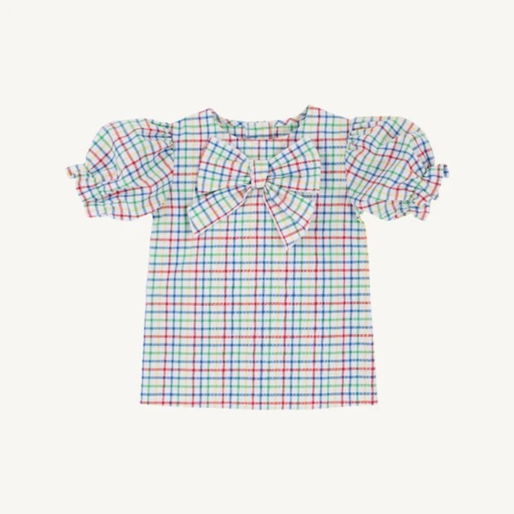 Beatrice Bow Onesie- Kindness Wins Windowpane